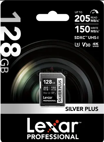 Brand New Lexar Professional SILVER PLUS UHS-I SDXC Memory Card 128GB 205MB/s Read 150MB/s