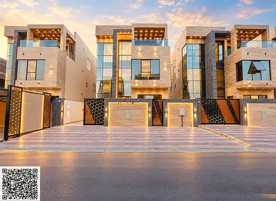 🏡 فيلا فاخرة للبيع في عجمان | على شارع الشيخ محمد بن زايد | طابقين + روف | 5 غرف ماستر