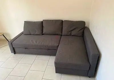 grey fabric corner sofa with storage good condition