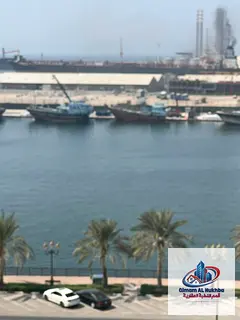 Cheapest huge sea view studio in Sharjah, separate kitchen, CCTV, free maintenance, easy Dubai exit,