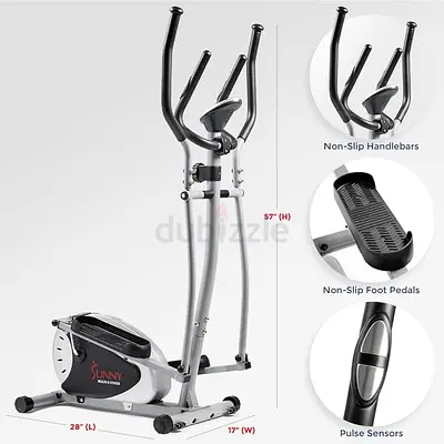 Sunny Health & Fitness SF-E905 Elliptical Trainer | Compact Home Cross Trainer