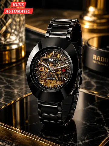 Rado Diastar Automatic Skeleton Black Ceramic Men's Watch