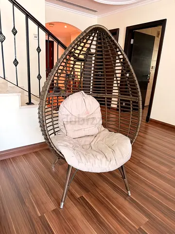 Rattan Egg Chair with Cushions - Good Condition