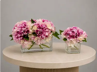 Artificial Hydrangea in fake water