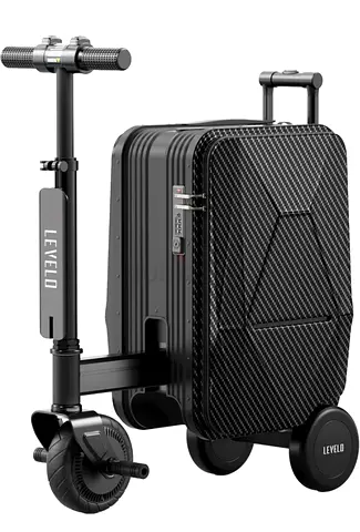 Motorized carry-on luggage with foldable scooter - used