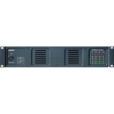 2-RU rackmount 4-channel power amplifier with 80 Watts per channel power output at 8 Ohms and built-