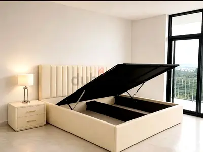 Queen storage bed hydraulic with madical mattress
