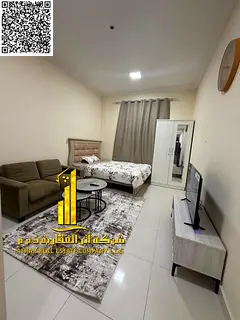 A golden opportunity: A luxurious, fully furnished studio for monthly rent in Muwaihat 2—bills and