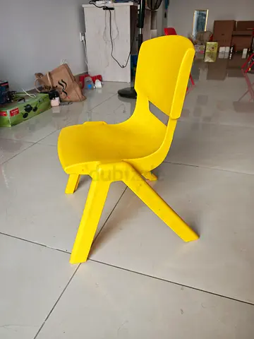 Bright Yellow Plastic Kids Chair - Lightweight and Sturdy