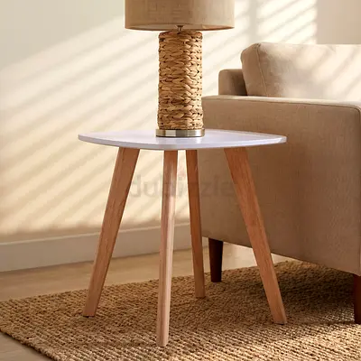 New Toto End Table with Solid Wood Legs