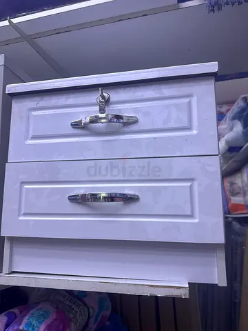 Small white bedside cabinet with two doors and lock + fixing and delivery