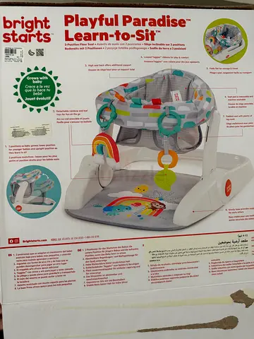 Bright Starts Baby Seat with Toys - Adjustable 2 Positions, Multicolour
