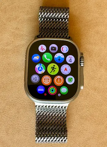 Apple Watch Ultra 1; two original bands (Titanium Milanese Loop, and Trail Loop) - Perfect Condition