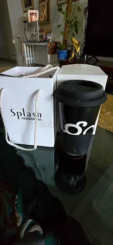 BLACK Ceramic Travel Coffee Flask with Silicone Lid
