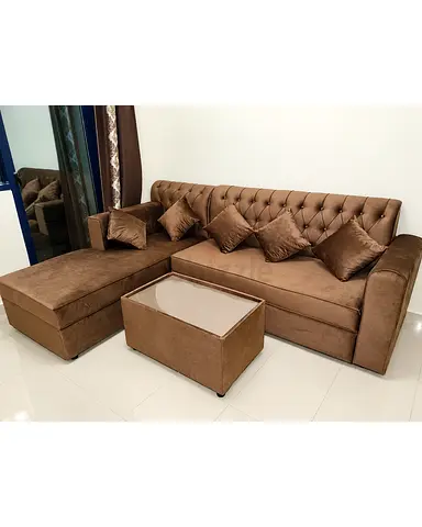 Get the brand new offer for all the brand new L shape brown color sofa available
