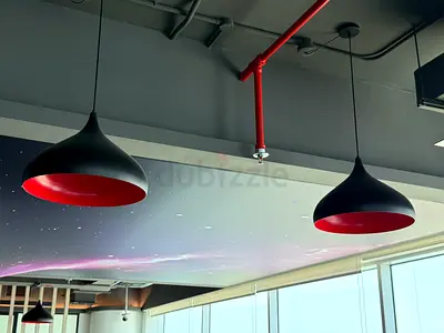 Black & Red Pendant Ceiling Lamps - AED 100 each