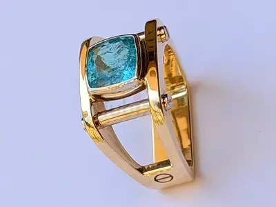 Natural Paraiba Tourmaline Ring, Neon Blue, 18K Gold, Certified
Exceptional natural Paraiba tourmal