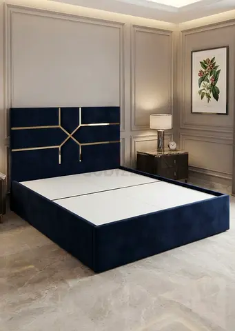 Wooden Valvet Fabric Queen Bed Frame Size 150*190Cm