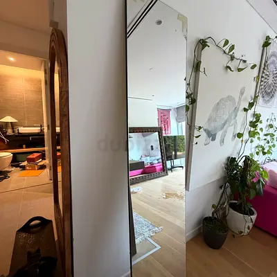 Full-length Leaning Floor Mirror - Slim black Frame 50x230