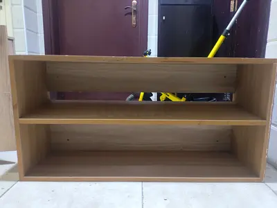 Simple wooden low bookshelf / TV stand - good condition