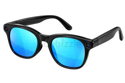 Smart Camera Sunglasses with Built-in Dual Cameras - Black/Blue