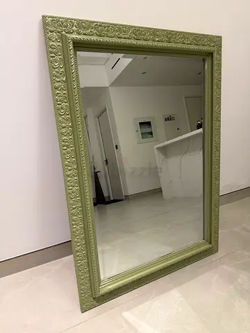 Large Antique-Style Wooden Frame Mirror | Ornate Vintage Design
