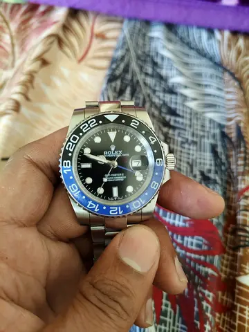 Rolex GMT-Master II style stainless steel watch (Blue/Black bezel) - preowned