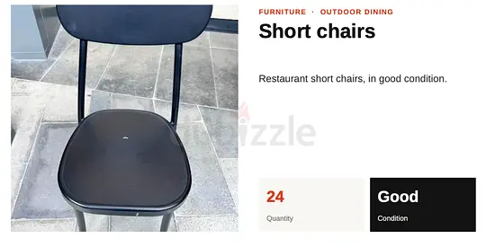Set of 24 Black Metal Restaurant Chairs - Good Condition