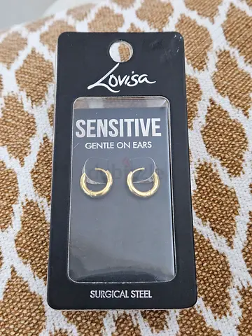 Lovisa sensitive small gold hoop earrings (new, surgical steel)