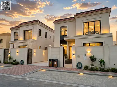 Family villa for sale in Al Muwaihat 3, Ajman – Two floors plus a roof | Area: 4,000 sq. ft. | 5 ma