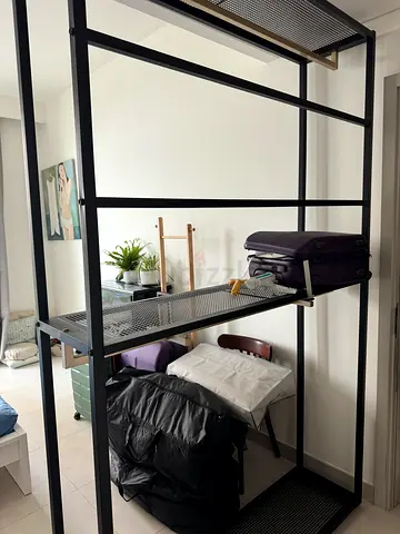 IKEA black metal loft bed frame - sturdy single/twin mezzanine frame