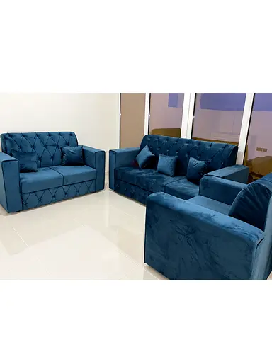 Get all the brand new 6 seater blue color sofa