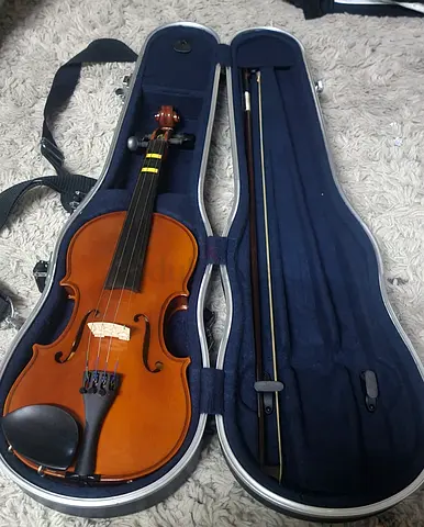 4/4 Acoustic Violin with Hard Case and Bow - Good Condition
