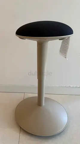 Adjustable Wobble Stool / Active Sitting Chair - Beige with Black Seat