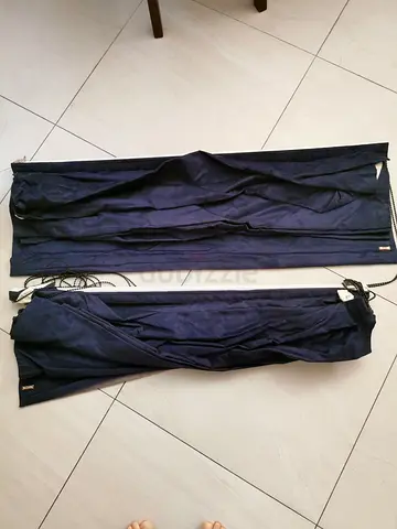 2 blue curtains roman blinds from sedar