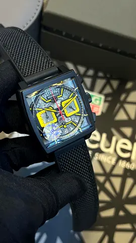 Tag Heuer Monaco-style square automatic watch with skeleton dial