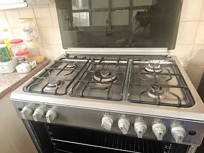 Used 5-Burner Gas Cooker with Oven - Stainless Steel