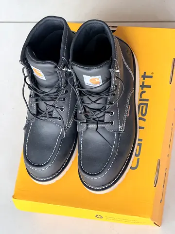 Carhartt Black Leather Work Boots - Size EU 42