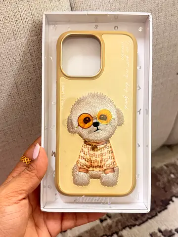 Cute yellow phone case with bear design - brand new in box