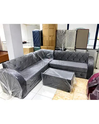 Get all the brand new L shape sofa grey color you can get from us