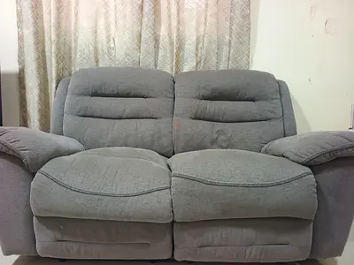 2-seater reclining grey sofa