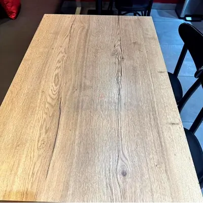 Solid wood-look dining table top - light oak finish
