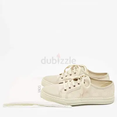 White Gucci women’s low-top sneakers - used 1 time only, good condition