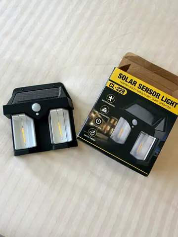 Outdoor Solar Sensor Security Light — Dual LED Panels, Motion Activated