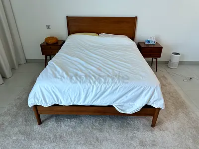 West Elm Mid-century Wooden Double Bed Frame with Headboard