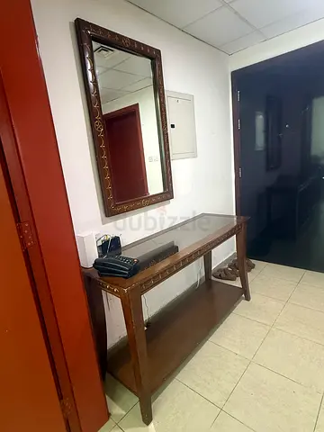 Wooden Console Table with Matching Wall Mirror - Classic Design