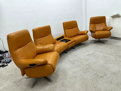 Leather electric recliner sofa