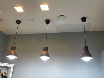 Set of 3 Modern Pendant Ceiling Lights - Matte Black
