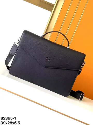 Hermes Black Leather Briefcase / Work Bag