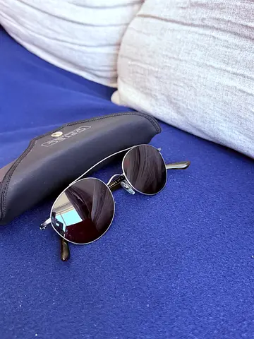 Giroge Armani Round metal frame sunglasses with protective case